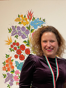 Monika Tominigas in the Cultural Conference of CIOFF® in Szhazhalombatta, Hungary.